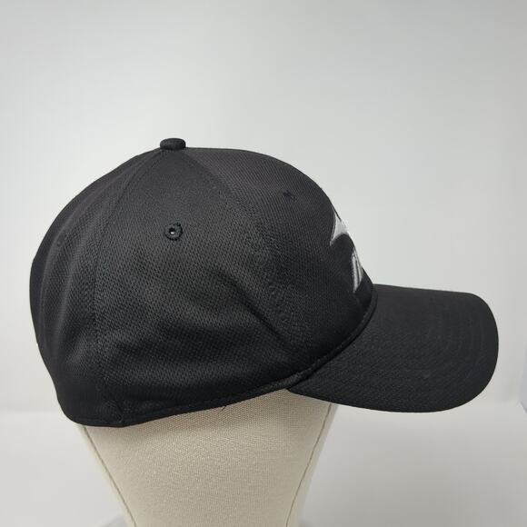 Mizuno Fitted Baseball Hat Black Large Solid Embroidered Vent Holes - Picture 5 of 9